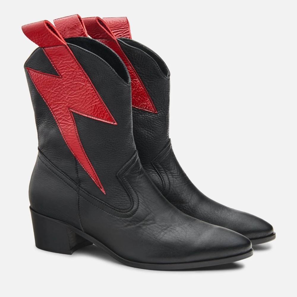 Modern Vice Bolt Black and Red Cowboy Boots